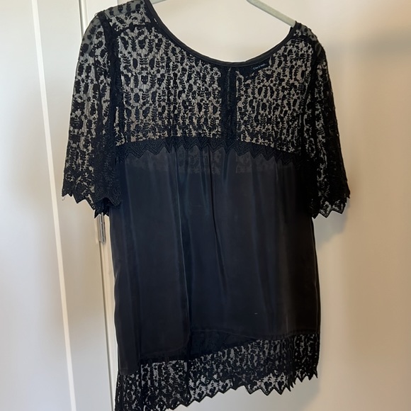BLACK silk TOP, SIZE M, VERY GOOD CONDITION , Size M - Picture 2 of 7